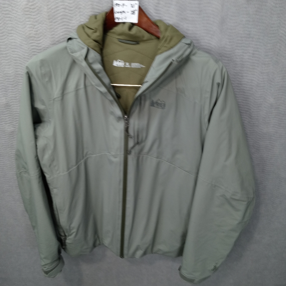 REI Womens PEAK 2L Size XL Gray Brimmed Hooded Jac